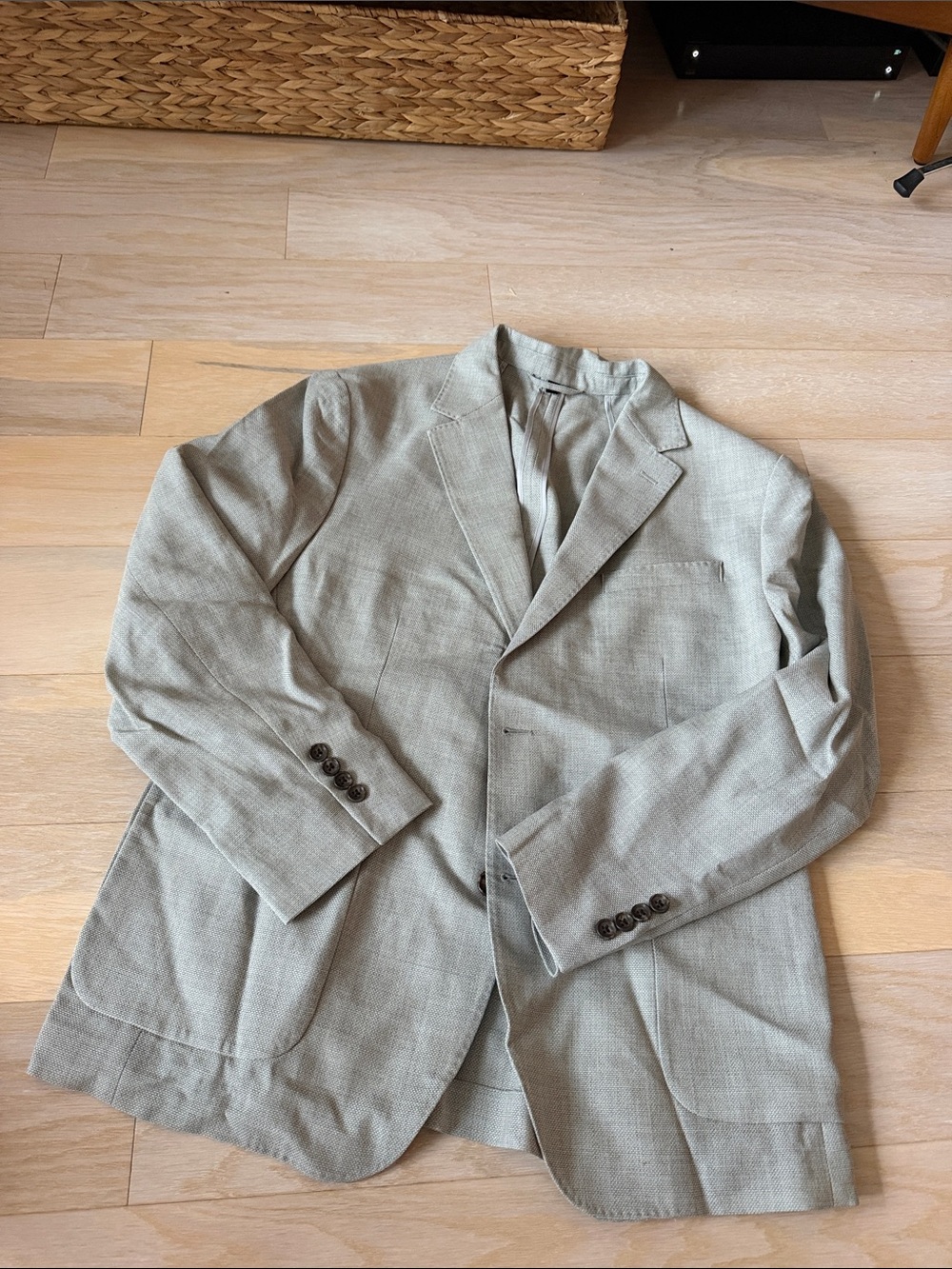 Men's Light Gray Linen-Blend Blazer - Bonobos. Athletic fit - 42S